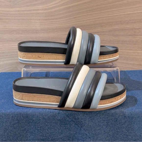 Tory Burch Shoes - Tory Burch Perfect Navy Light Blue Nappa Quilted Leather Platform NWOB. Size 8